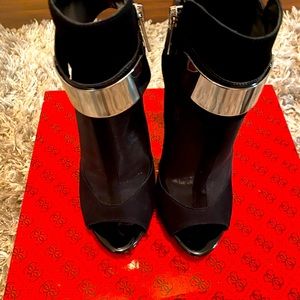 Guess Bootie with Zipper, Sporty Mesh, Sleek Heel.